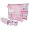BnB Pink Doll Furniture Set - 14" Baby Doll, Built in Highchair & Play Yard, Accessories, Kids Pretend Sleep Play Set Ages 3+